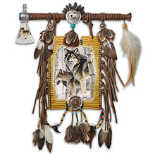 Load image into Gallery viewer, Al Agnew Wolf Art Replica Breastplate and Tomahawk Wall Decor by The Bradford Exchange - RCE Global Solutions
