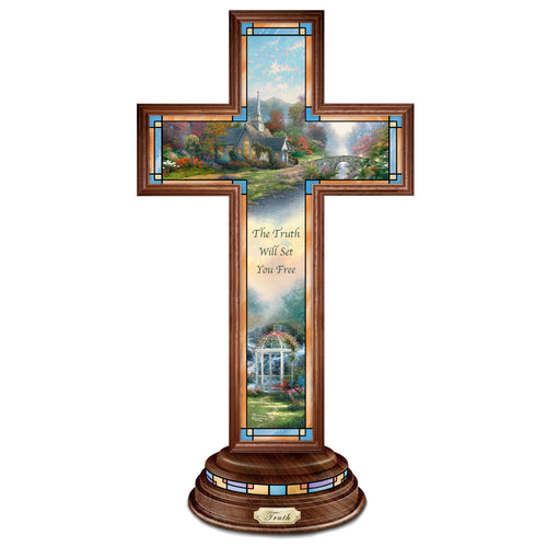 The Bradford Exchange "Truth" Issue #8 Light of Faith Illuminated Cross Collection by Thomas Kinkade 8-inches