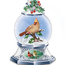 Load image into Gallery viewer, The Bradford Exchange James Hautman Sculpted Cardinals Merry Messengers Lighted Snowglobe Flameless Candle Set 12.5 Inches - RCE Global Solutions
