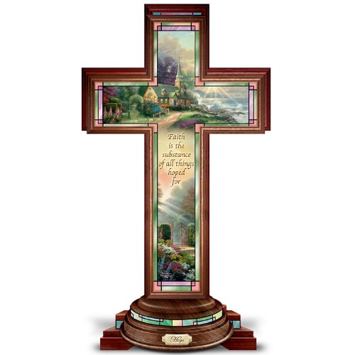 The Bradford Exchange Hope Cross: Thomas Kinkade Illuminated Stained Glass-Style Hope Cross - RCE Global Solutions