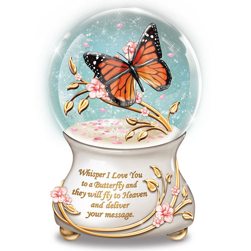 The Bradford Exchange Whispers From Heaven Butterfly Breavement Musical Glitter Globe 6-inches - RCE Global Solutions