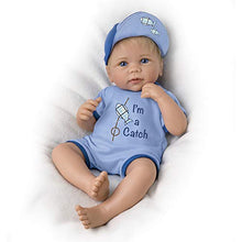 Load image into Gallery viewer, The Ashton - Drake Galleries I&#39;m A Catch Reborn Baby So Truly Real® Lifelike with RealTouch® Vinyl Skin &amp; Hand-rooted Hair Realistic Weighted Doll by Linda Murray 17-inches - RCE Global Solutions
