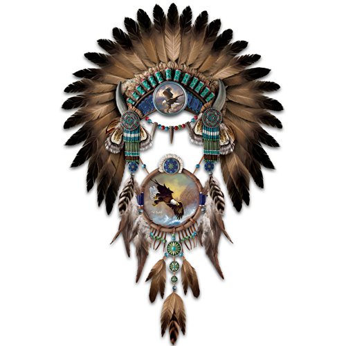 Ted Blaylock Eagle Art Headdress And Dreamcatcher Wall Decor: Soaring Sentinels by The Bradford Exchange - RCE Global Solutions