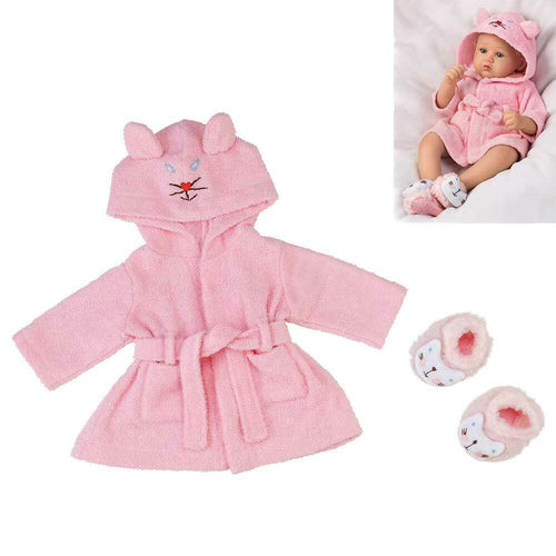 The Ashton-Drake Galleries Baby Doll Robe and Fuzzy Slipper Set for 17