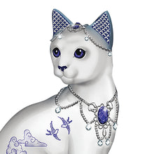 Load image into Gallery viewer, The Hamilton Collection Sparkling Blue Willow Cat Figurine by Bradford Exchange - RCE Global Solutions
