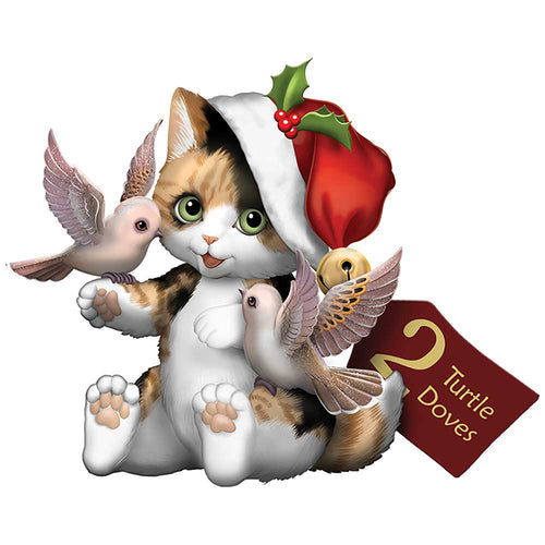 The Hamilton Kayomi Harai Turtle Doves 12 Days of Chistmas Cat Figurine - RCE Global Solutions