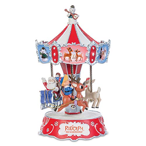 The Bradford Exchange Rudolph The Red-Nosed Reindeer Collectible Music Box with Spinning Carousel 7.75