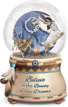 Load image into Gallery viewer, The Bradford Exchange Robin Koni Mystical Dreams Wolf Art Light Up Glitter Globe - RCE Global Solutions
