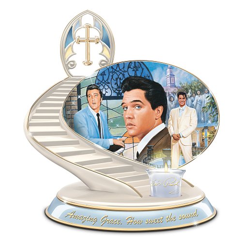 Elvis Presley: Gospel Tribute Heirloom Porcelain Candleholder by The Bradford Exchange - RCE Global Solutions