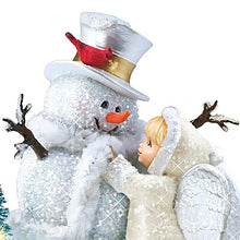 Load image into Gallery viewer, The Bradford Exchange Dona Gelsinger An Angels Touch Winter Wonders Illuminated Musical Snow Angel Snowman Figurine 6 Inches - RCE Global Solutions
