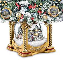 Load image into Gallery viewer, The Bradford Exchange Thomas Kinkade Snow Kissed Holiday Memories Snow Globe Tabletop Christmas Tree With LED Lights Holiday Art Ornaments Snow Tipped Branches and Plays 8 Christmas Carols 21.5-Inches - RCE Global Solutions
