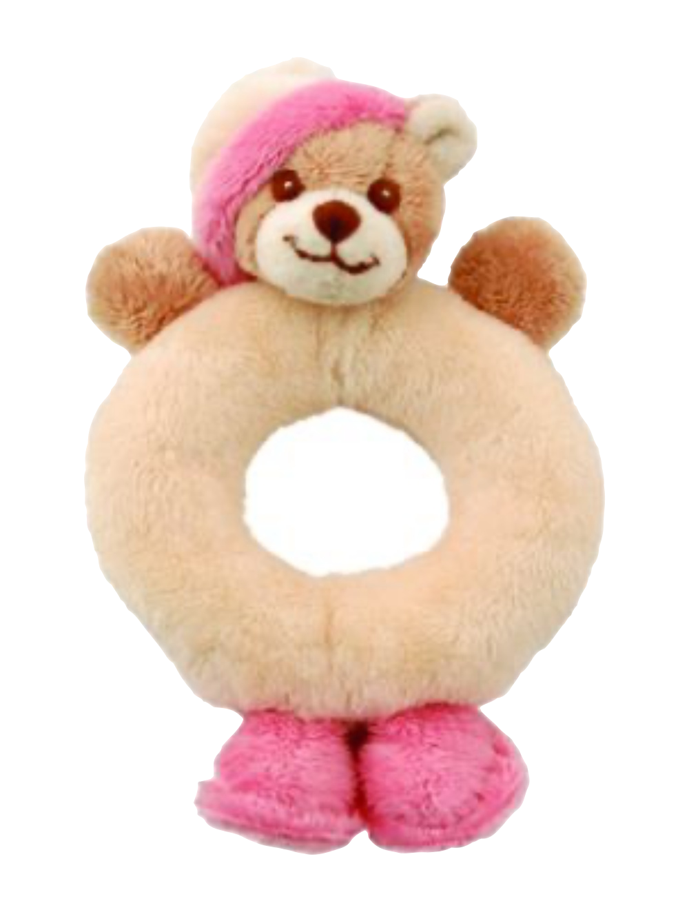 Bukowski Design Maria Teddy Bear Rattle Pink Super Soft High Quality Plush Stuffed Animal Toy 6” - RCE Global Solutions