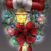 Load image into Gallery viewer, The Bradford Exchange Thomas Kinkade Always In Bloom A Most Enchanted Christmas Wreath Santa Claus Sculpture Lights Up 24-inches - RCE Global Solutions
