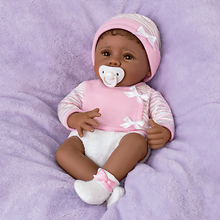 Load image into Gallery viewer, The Ashton - Drake Galleries Blessing From the Start Lifelike So Truly Real® African American Black Baby Girl Doll Weighted Fully Poseable with Soft RealTouch® Vinyl Skin by Master Doll Artist Linda Murray 16&quot;-Inches - RCE Global Solutions
