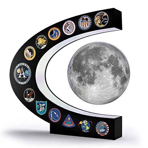 The Bradford Exchange Apollo Missions Spinning Levitating Moon Sculpture with Base That Lights Up