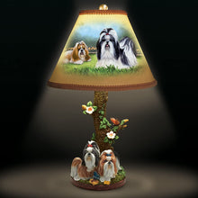 Load image into Gallery viewer, Shih Tzu Table Lamp with Linda Picken Art and Sculpted Base by The Bradford Exchange - RCE Global Solutions
