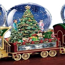 Load image into Gallery viewer, The Bradford Exchange Wonderland Express Miniature Snow Globe Collection: Deck The Halls Christmas Decoration by Thomas Kinkade Issue #2 - RCE Global Solutions
