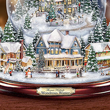 Load image into Gallery viewer, The Bradford Exchange Thomas Kinkade Wondrous Winter Musical Tabletop Christmas Tree with Snowglobe Lights Up Plays 8 Christmas Melodies - RCE Global Solutions
