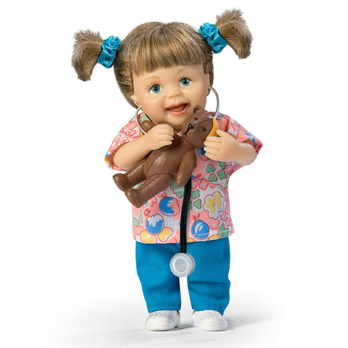 The Ashton - Drake Galleries Hug A Nurse, You'll Heal Better Mini Child Doll from Fifth Issue in The Nurse's RX Love & Laughter Doll Collection Lifelike Hand-painted Doll by Cheryl Hill 5.5-inches - RCE Global Solutions