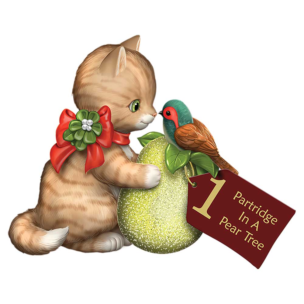 The Hamilton Collection Kayomi Harai Partridge In A Pear Tree 12 Days of Christmas Cat Figurine - RCE Global Solutions