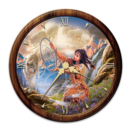 The Bradford Exchange Native American-Inspired Stained Glass Wall Clock: Illuminating Spirits - RCE Global Solutions