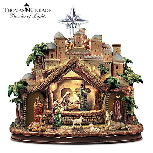The Bradford ExchangeThomas Kinkade Following The Star Nativity Musical Sculpture With Motion And Lights - RCE Global Solutions