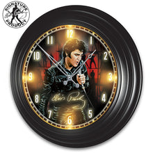 Load image into Gallery viewer, The Bradford Exchange Elvis Presley Indoor and Outdoor LED Illuminated Self Setting Atomic Clock by Bruce Emmett 14-inches - RCE Global Solutions
