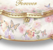 Load image into Gallery viewer, The Bradford Exchange My Daughter Forever Heirloom Porcelain Music Box with Raised Filigree &amp; Swarovski Crystals - RCE Global Solutions
