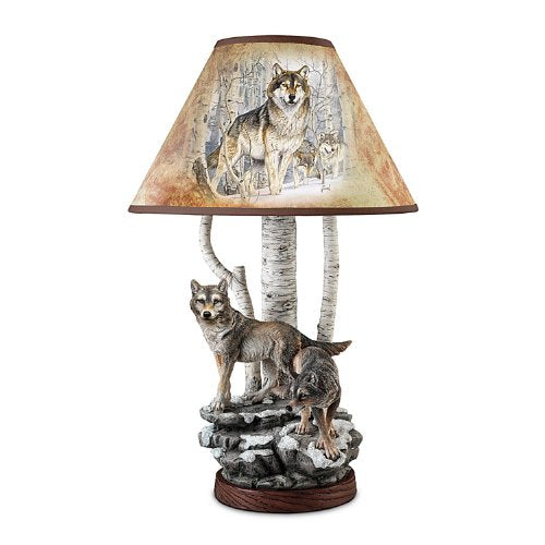 Al Agnew Spirit of The Forest Wolf Art Table Lamp by The Bradford Exchange - RCE Global Solutions