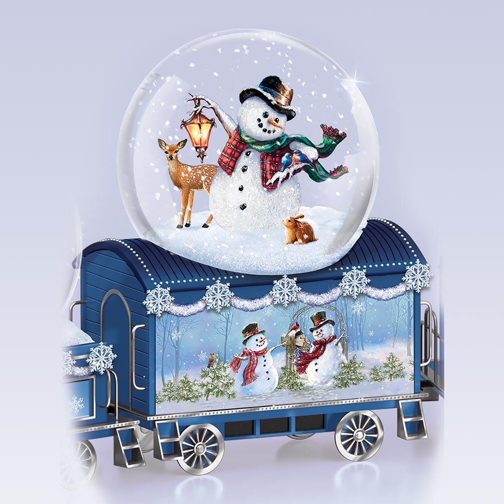 The Bradford Exchange Musical Snowglobe Train Collection: Sharing Christmas Joy Musical Snowglobe Train Issue #3 Christmas Decoration by Dona Gelsinger 4-inches - RCE Global Solutions