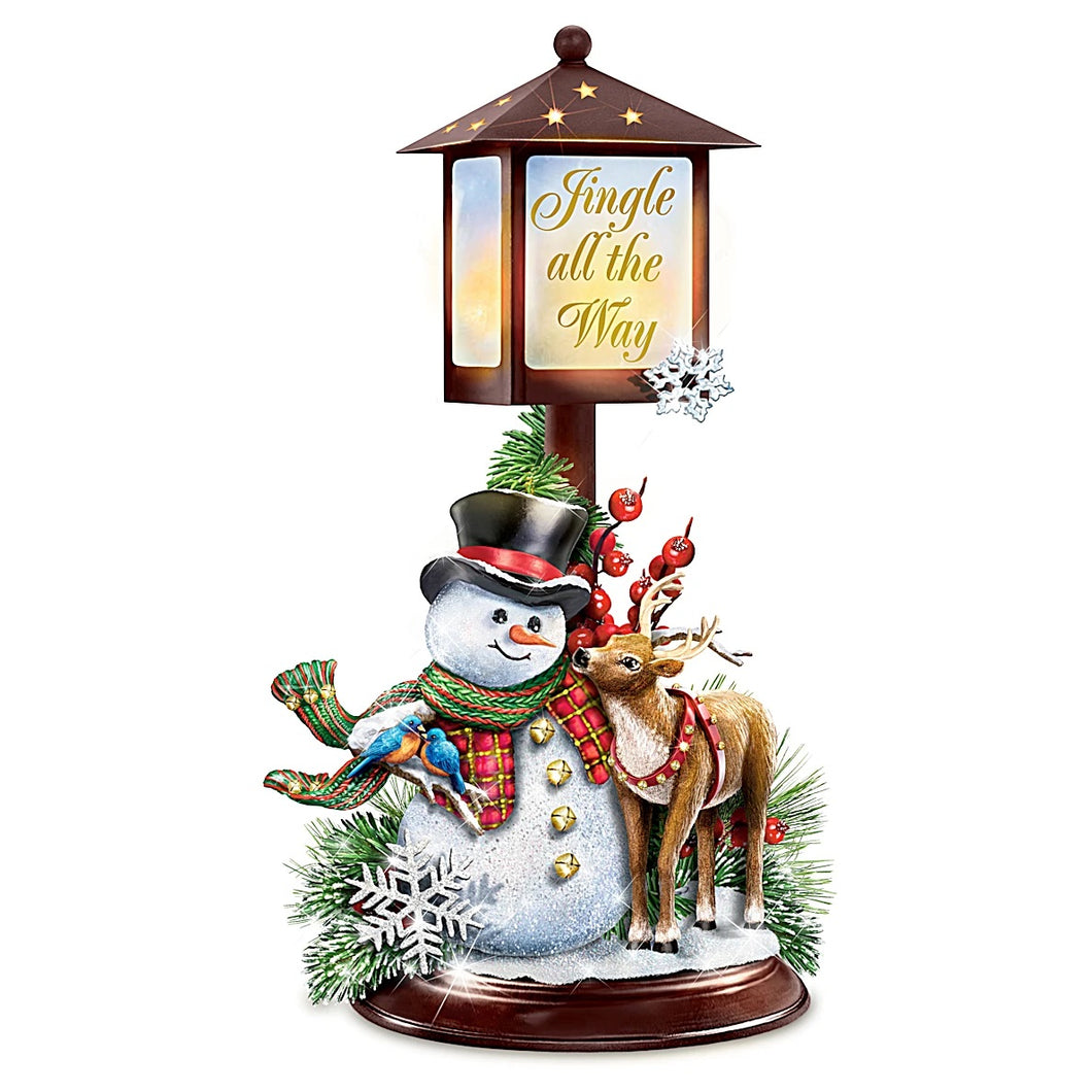 The Bradford Exchange Dona Gelsinger So Merry And Bright Lantern Collection - Jingle All The Way Issue #1 Flameless Snowman Lantern 10-inches - RCE Global Solutions