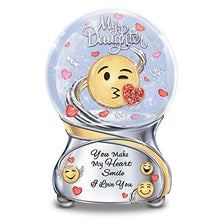 Load image into Gallery viewer, The Bradford Exchange Daughter, You Make My Heart Smile Musical Emoji Glitter Globe - RCE Global Solutions
