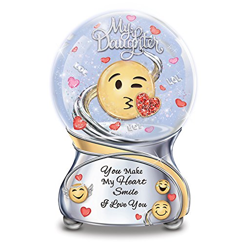 The Bradford Exchange Daughter, You Make My Heart Smile Musical Emoji Glitter Globe - RCE Global Solutions