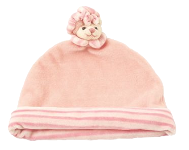 Bukowski Design Baby Hat Pink with Teddy Bear Top Made of Super Soft High Quality Plush Size 0-9M - RCE Global Solutions