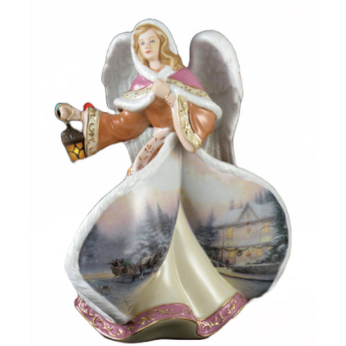 The Bradford Exchange Winter Angels of Love Illuminated Sculpture by Thomas Kinkade 8-inches