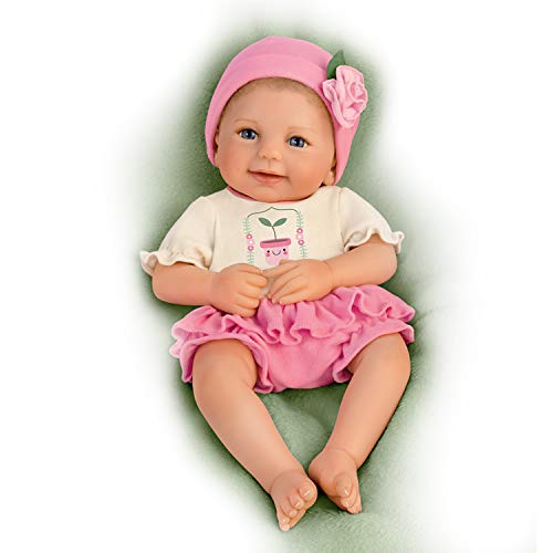 The Ashton - Drake Galleries Lil Sprout So Truly Real® Baby Girl Doll Realistic Weighted Fully Poseable with Soft RealTouch® Vinyl Skin by Master Doll Artist Violet Parker 16