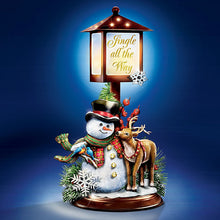 Load image into Gallery viewer, The Bradford Exchange Dona Gelsinger So Merry And Bright Lantern Collection - Jingle All The Way Issue #1 Flameless Snowman Lantern 10-inches - RCE Global Solutions
