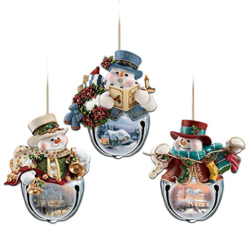 The Bradford Exchange Thomas Kinkade Snow-Bell Holidays Snowman Ornaments: Set of Three - RCE Global Solutions