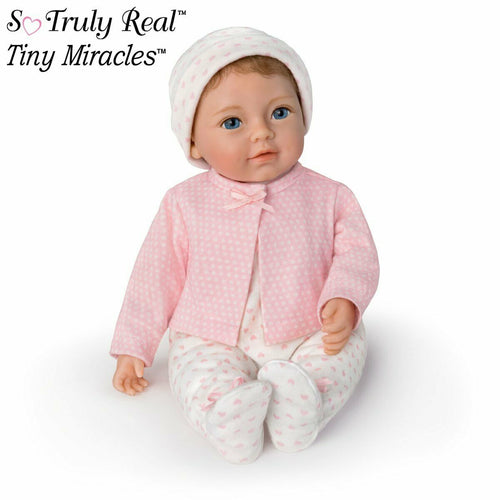 The Ashton - Drake Galleries Little Ellie Tiny Miracles™ Lifelike Baby Girl Doll Bean Bag Body Realistic Hand Rooted Hair Fully Poseable with Soft RealTouch® Vinyl Skin Ages 3 and Up 10