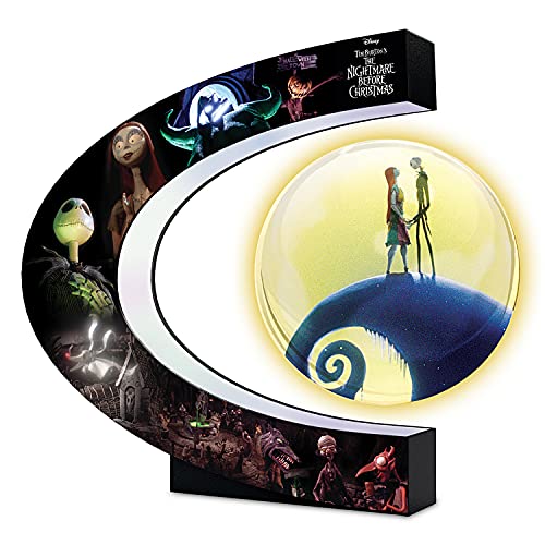 The Bradford Exchange Disney Tim Burton's The Nightmare Before Christmas Illuminated Levitating Moon with Custom Base and Iconic Movie Characters - RCE Global Solutions