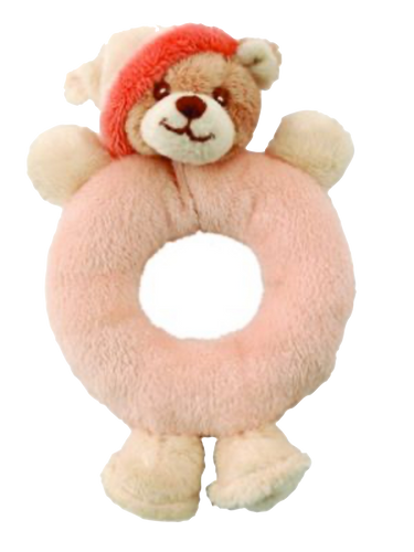 Bukowski Design Maria Teddy Bear Rattle Orange Super Soft High Quality Plush Stuffed Animal Toy 6” - RCE Global Solutions