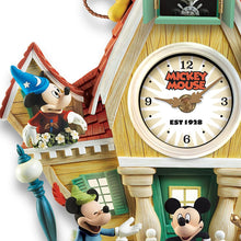 Load image into Gallery viewer, The Bradford Exchange Disney Mickey Mouse Through The Years Cuckoo Clock with Lights Music and Motion - RCE Global Solutions
