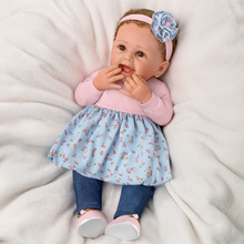 Load image into Gallery viewer, The Ashton - Drake Galleries Giggles And Grins Interactive Touch Activated So Truly Real® Lifelike With RealTouch® Vinyl Skin &amp; Hand Rooted Hair Weighted For Realism Baby Doll by Sherry Rawn 18-inches - RCE Global Solutions
