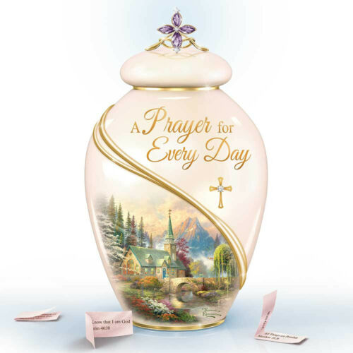 Thomas Kinkade A Prayer for Everyday Heirloom Porcelain Musical Prayer Jar - RCE Global Solutions