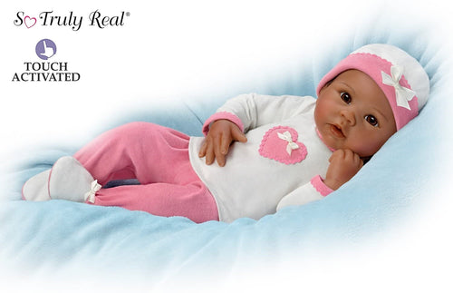 The Ashton - Drake Galleries Jayla Lifelike So Truly Real® Interactive African American Black Baby Girl Doll that Breathes and Has Heartbeat with Soft RealTouch® Vinyl Skin by Doll Artist Linda Murray 19