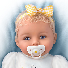 Load image into Gallery viewer, The Ashton - Drake Galleries Bee Kind Baby Girl Doll With Magnetic Pacifier Weighted Cloth Body &amp; Hand Rooted Hair So Truly Real® Lifelike Girl Doll with RealTouch® Vinyl Skin by Ping Lau 17-inches - RCE Global Solutions
