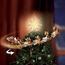 Load image into Gallery viewer, Thomas Kinkade Holidays in Motion Rotating Illuminated Tree Topper: Animated Christmas Decor by The Bradford Editions - RCE Global Solutions
