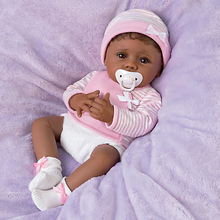 Load image into Gallery viewer, The Ashton - Drake Galleries Blessing From the Start Lifelike So Truly Real® African American Black Baby Girl Doll Weighted Fully Poseable with Soft RealTouch® Vinyl Skin by Master Doll Artist Linda Murray 16&quot;-Inches - RCE Global Solutions
