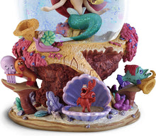 Load image into Gallery viewer, The Bradford Exchange Disney The Little Mermaid Musical Glitter Globe Featuring Ariel and Flounder - RCE Global Solutions
