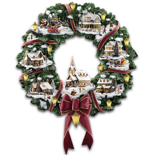 The Hamilton Collection Thomas Kinkade Victorian Christmas Village Wreath - RCE Global Solutions